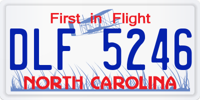 NC license plate DLF5246