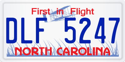 NC license plate DLF5247