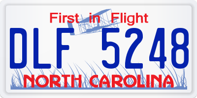 NC license plate DLF5248