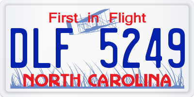NC license plate DLF5249