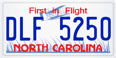 NC license plate DLF5250