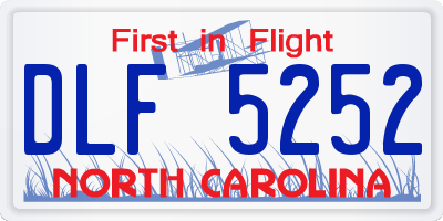 NC license plate DLF5252