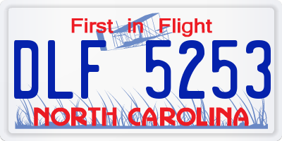 NC license plate DLF5253