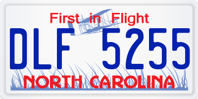 NC license plate DLF5255
