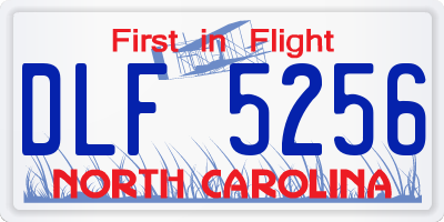 NC license plate DLF5256