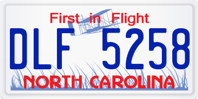 NC license plate DLF5258