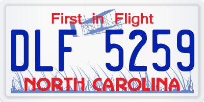 NC license plate DLF5259
