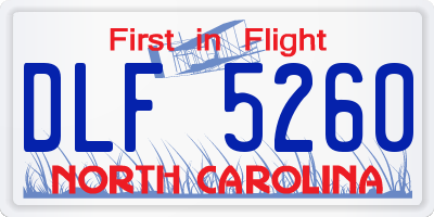 NC license plate DLF5260