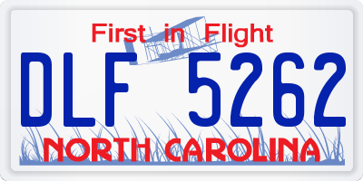 NC license plate DLF5262