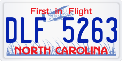 NC license plate DLF5263