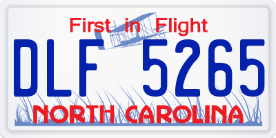 NC license plate DLF5265