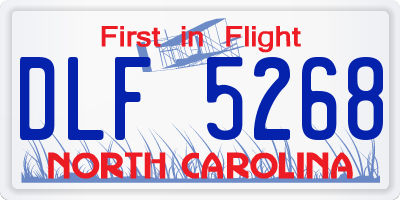 NC license plate DLF5268