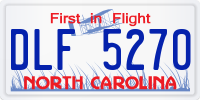 NC license plate DLF5270