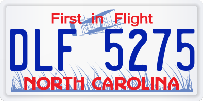 NC license plate DLF5275
