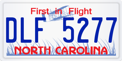 NC license plate DLF5277