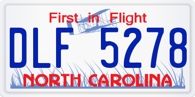 NC license plate DLF5278