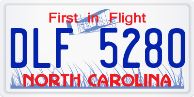 NC license plate DLF5280