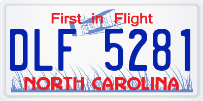 NC license plate DLF5281