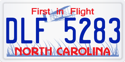 NC license plate DLF5283