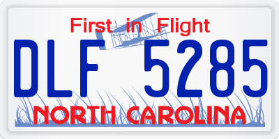 NC license plate DLF5285