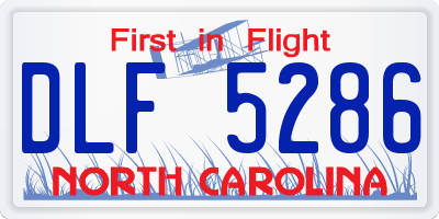 NC license plate DLF5286