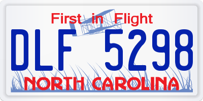 NC license plate DLF5298