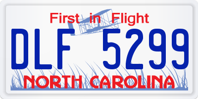 NC license plate DLF5299