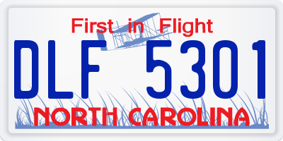 NC license plate DLF5301