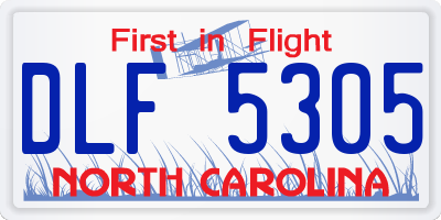 NC license plate DLF5305