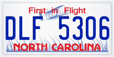 NC license plate DLF5306