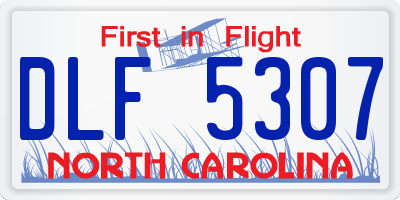 NC license plate DLF5307