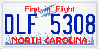 NC license plate DLF5308