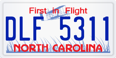 NC license plate DLF5311