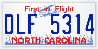 NC license plate DLF5314