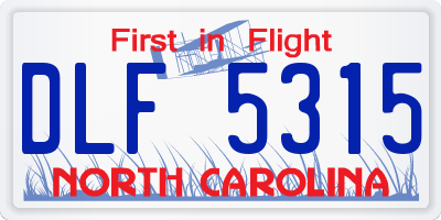 NC license plate DLF5315