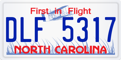 NC license plate DLF5317