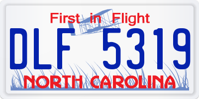 NC license plate DLF5319
