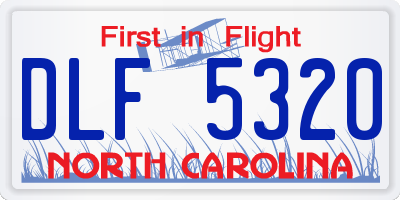 NC license plate DLF5320