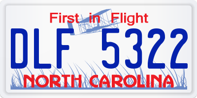 NC license plate DLF5322
