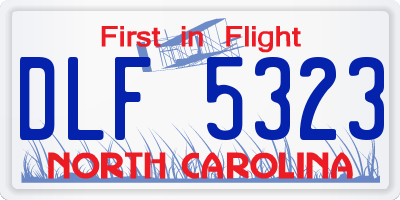 NC license plate DLF5323