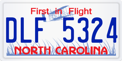 NC license plate DLF5324