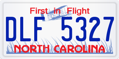 NC license plate DLF5327