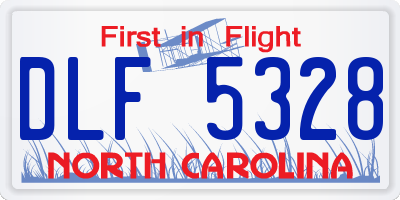 NC license plate DLF5328
