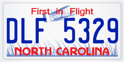 NC license plate DLF5329