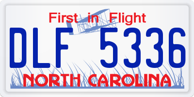NC license plate DLF5336