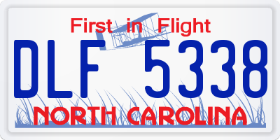 NC license plate DLF5338