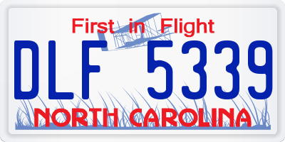 NC license plate DLF5339