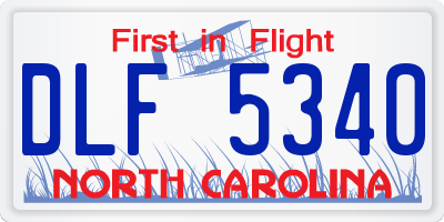 NC license plate DLF5340