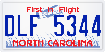NC license plate DLF5344