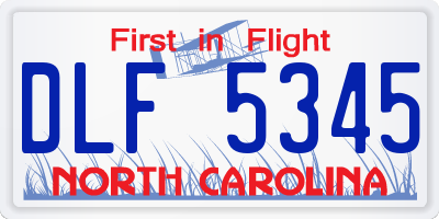NC license plate DLF5345
